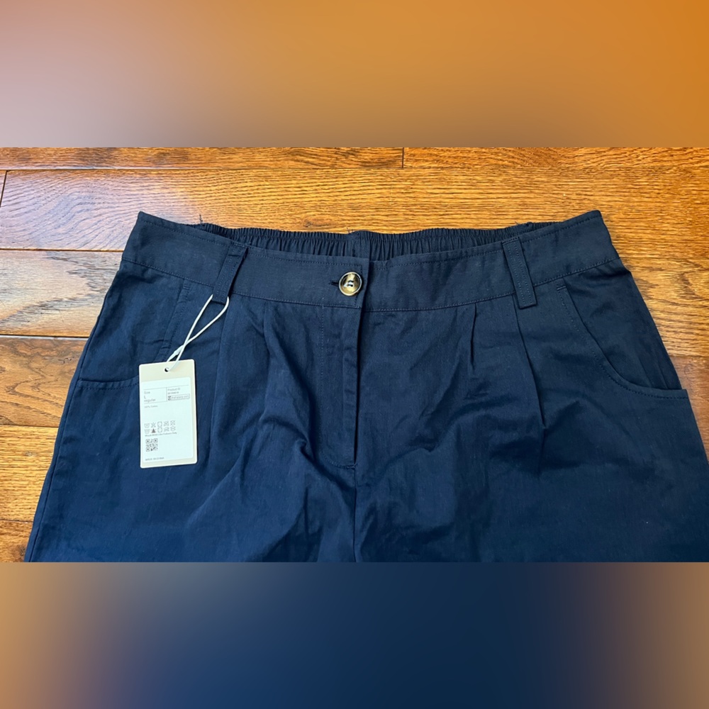 NWT- Halara Womens High Waisted  Side Pockets Casual Joggers Navy Sz L - Picture 3 of 7